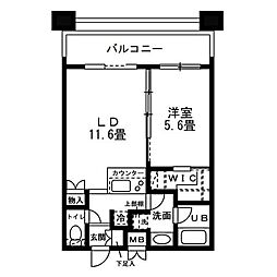 レジディア錦糸町 1LDKの間取図画像