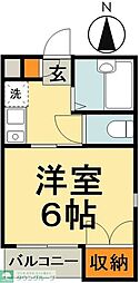 パル・コート 1Kの間取図画像