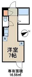 リブリ・MIMU3 ワンルームの間取図画像