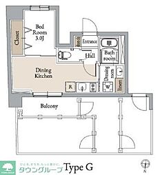 グランカーサ住吉III 1LDKの間取図画像