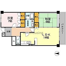 リヴィエールレジョン 2LDKの間取図画像