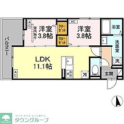 セレスティア新小岩 2LDKの間取図画像