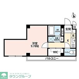 リリエンハイム2 1Kの間取図画像