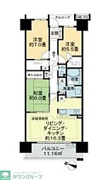 亀戸レジデンスブリーズフォート 3LDKの間取図画像