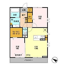 TERRACE市川高谷 2LDKの間取図画像