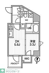 ALTERNA押上 1DKの間取図画像