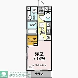 シャルマン 1Kの間取図画像