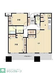 リバーサイド隅田セントラルタワー 2LDKの間取図画像