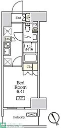 リーフシティ市川ザ・レジデンス 1Kの間取図画像