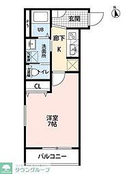 KISBIG市川 1Kの間取図画像