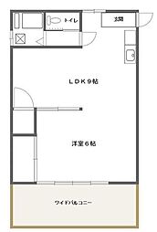 ハピネス本八幡 1LDKの間取図画像