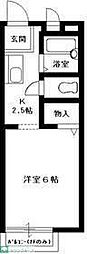 ホワイトハウス 1Kの間取図画像