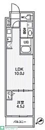市川市平田4丁目マンション 1LDKの間取図画像