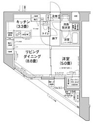 アイルグランデ押上イースト 1LDKの間取図画像