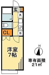グラントール1 1Kの間取図画像