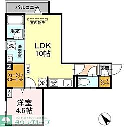 セレスティア堀切II 1LDKの間取図画像