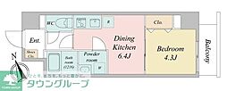 ルネフラッツ新小岩 1DKの間取図画像