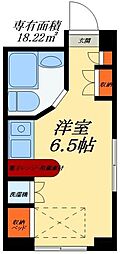ラ・パルフェ・ド・ジュワンドル ワンルームの間取図画像