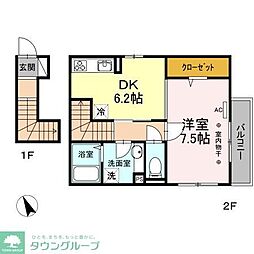 ミーツ 1DKの間取図画像