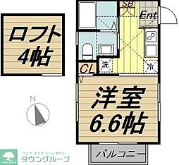 AQUABLESS久我山 1Kの間取図画像