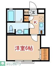 ドムズ西荻 1Kの間取図画像
