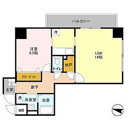 プレミールコート 1LDKの間取図画像