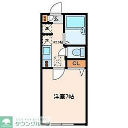 シェソワボヌール 1Kの間取図画像