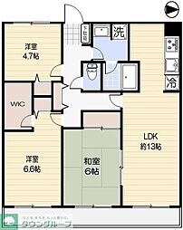 ウッディー遠藤 3LDKの間取図画像