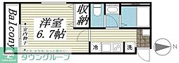 ミレーニア 1Kの間取図画像