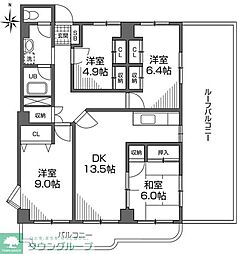 グランメール成城 4LDKの間取図画像