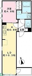 クリサンテーモNearly ZEH・IOT賃貸 1LDKの間取図画像
