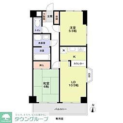 ゾンネンハイム武蔵関 2LDKの間取図画像