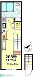 ベルエクラ阿佐ヶ谷 ワンルームの間取図画像