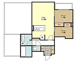 EDIT吉祥寺 3LDKの間取図画像