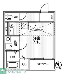 Ts Cuore 調布(ティーズクオーレ) ワンルームの間取図画像