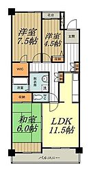コーポレート小金井梶野通り5号棟 3LDKの間取図画像