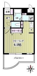リッチヴィラ伊藤 ワンルームの間取図画像
