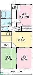 イースト・リッチ 3DKの間取図画像