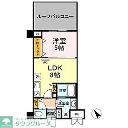 タンドリュクスプレミアム 1LDKの間取図画像