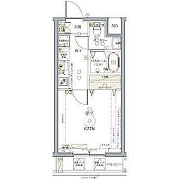 クレヴィスタ練馬武蔵関 1Kの間取図画像