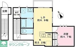 シェ・モワ吉祥寺 1LDKの間取図画像