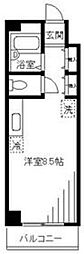 カーサジョー ワンルームの間取図画像