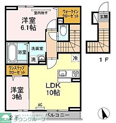 サンハイム宮前 2LDKの間取図画像