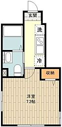 サングランツ立川 2階1Kの間取り