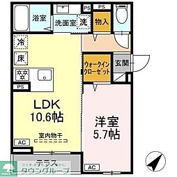 Asset-Court曙町 1LDKの間取図画像