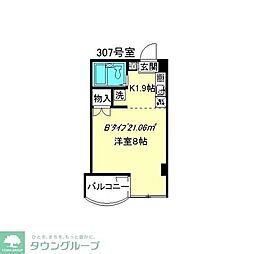 キタマチマンションK-O 1Kの間取図画像