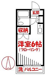 コーポたつみ 1Kの間取図画像