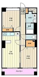 ルミエールM 2LDKの間取図画像
