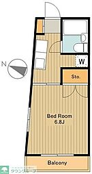 グリーンヴィレッジ 1Kの間取図画像