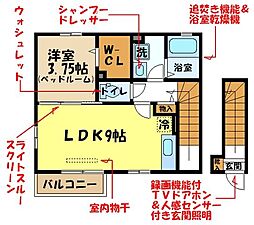 プランドール 1LDKの間取図画像